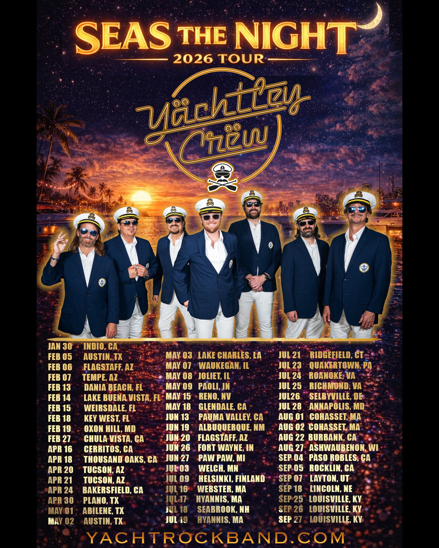 Yächtley Crëw Seas The Night Tour Poster 2026